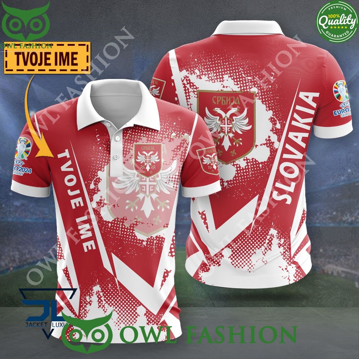 Serbia Euro Champion 2024 Limited Custom Name 3D Polo - Adult & Kids T-Shirts, Sweatshirts & Hoodies apparel design preview 1