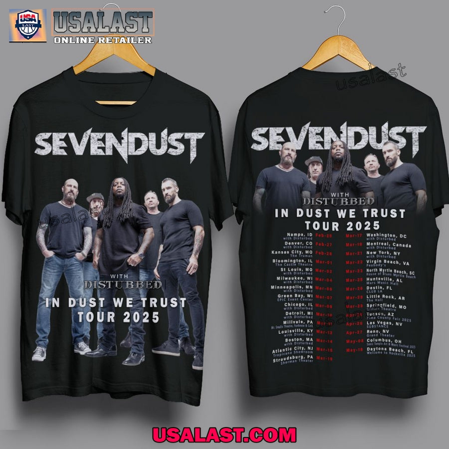 Sevendust In Dust We Trust Tour 2025 - Adult & Kids T-Shirts, Sweatshirts & Hoodies apparel design preview 1