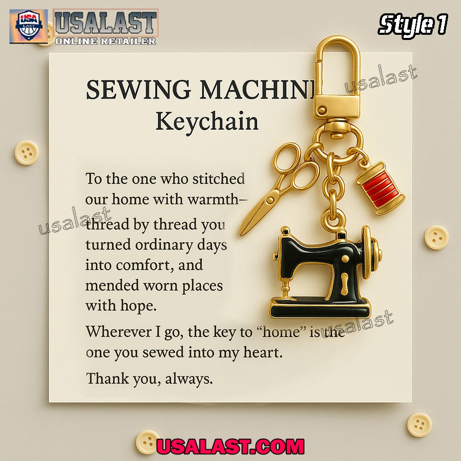 Sewing Machine Multi Charm Keychain - Adult & Kids T-Shirts, Sweatshirts & Hoodies apparel design preview 1