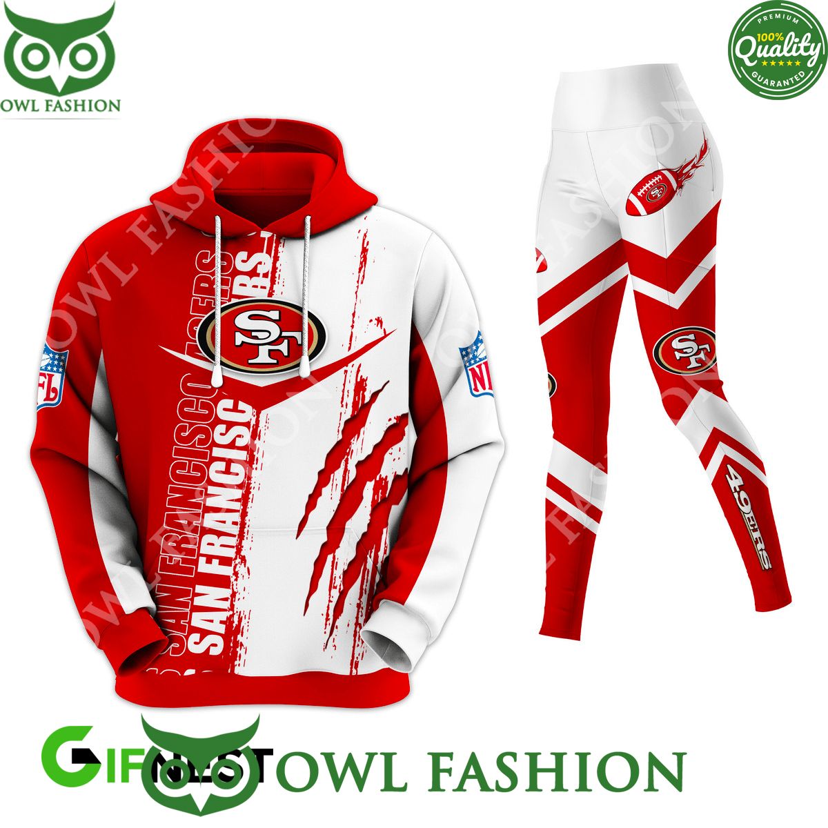 SF49 NFC West Champions Red Scratches and Leggings - Adult & Kids T-Shirts, Sweatshirts & Hoodies apparel design preview 1