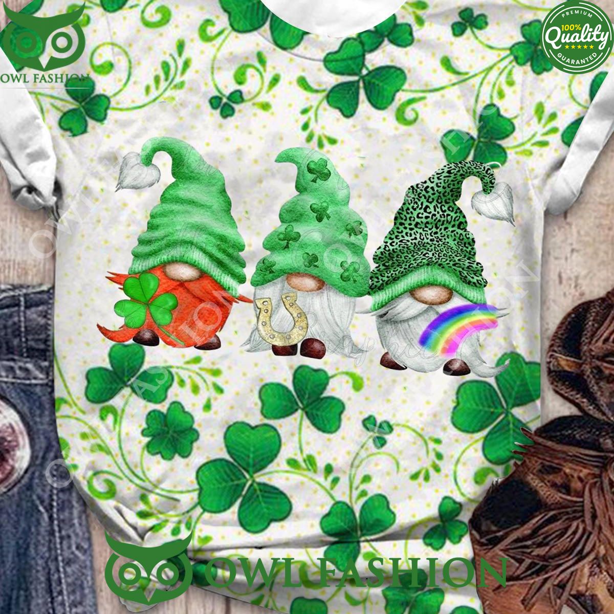 Shamrock Rainbow Gnomes St Patricks - Adult & Kids T-Shirts, Sweatshirts & Hoodies apparel design preview 1