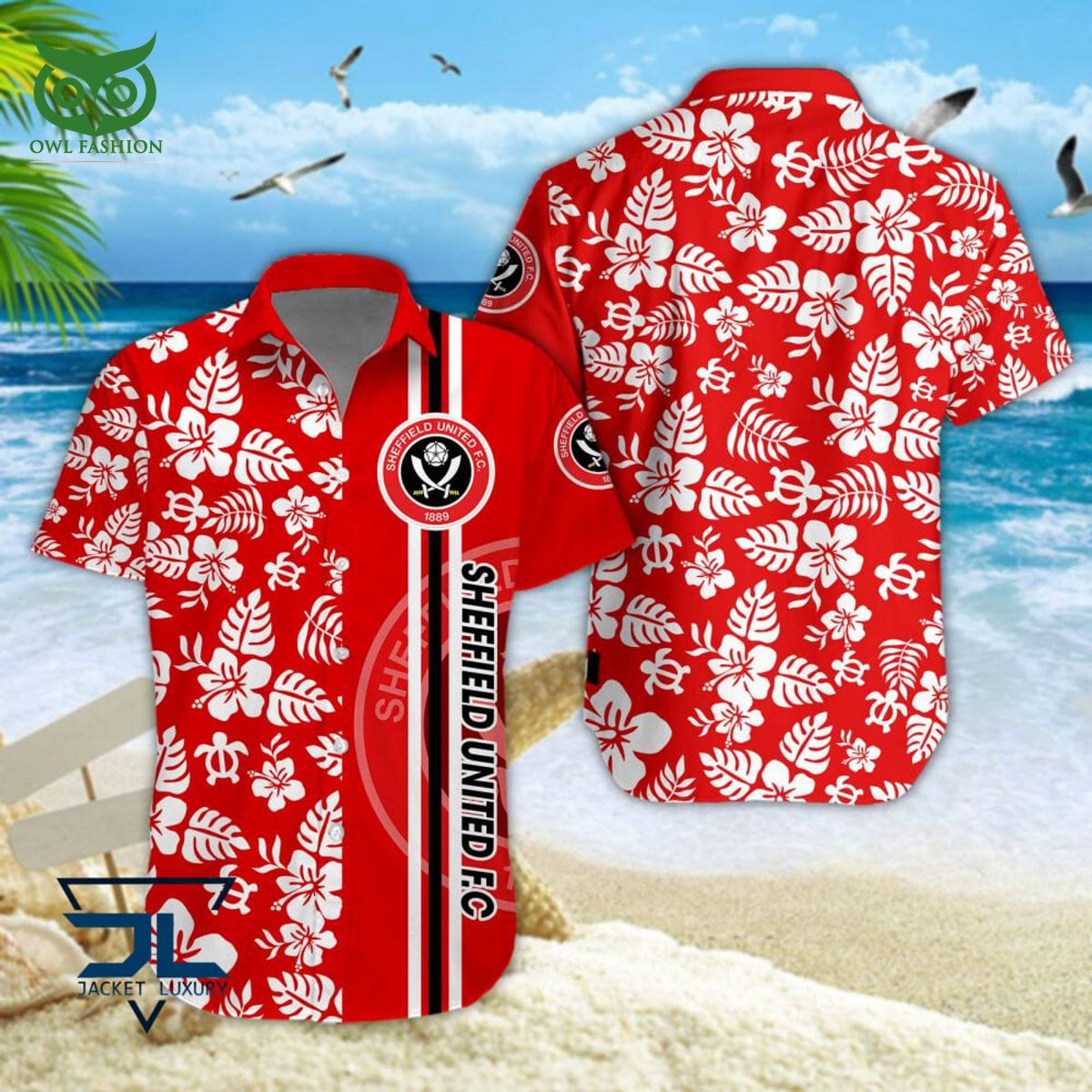 Sheffield United FC EPL Championship Hawaiian - Adult & Kids T-Shirts, Sweatshirts & Hoodies apparel design preview 1