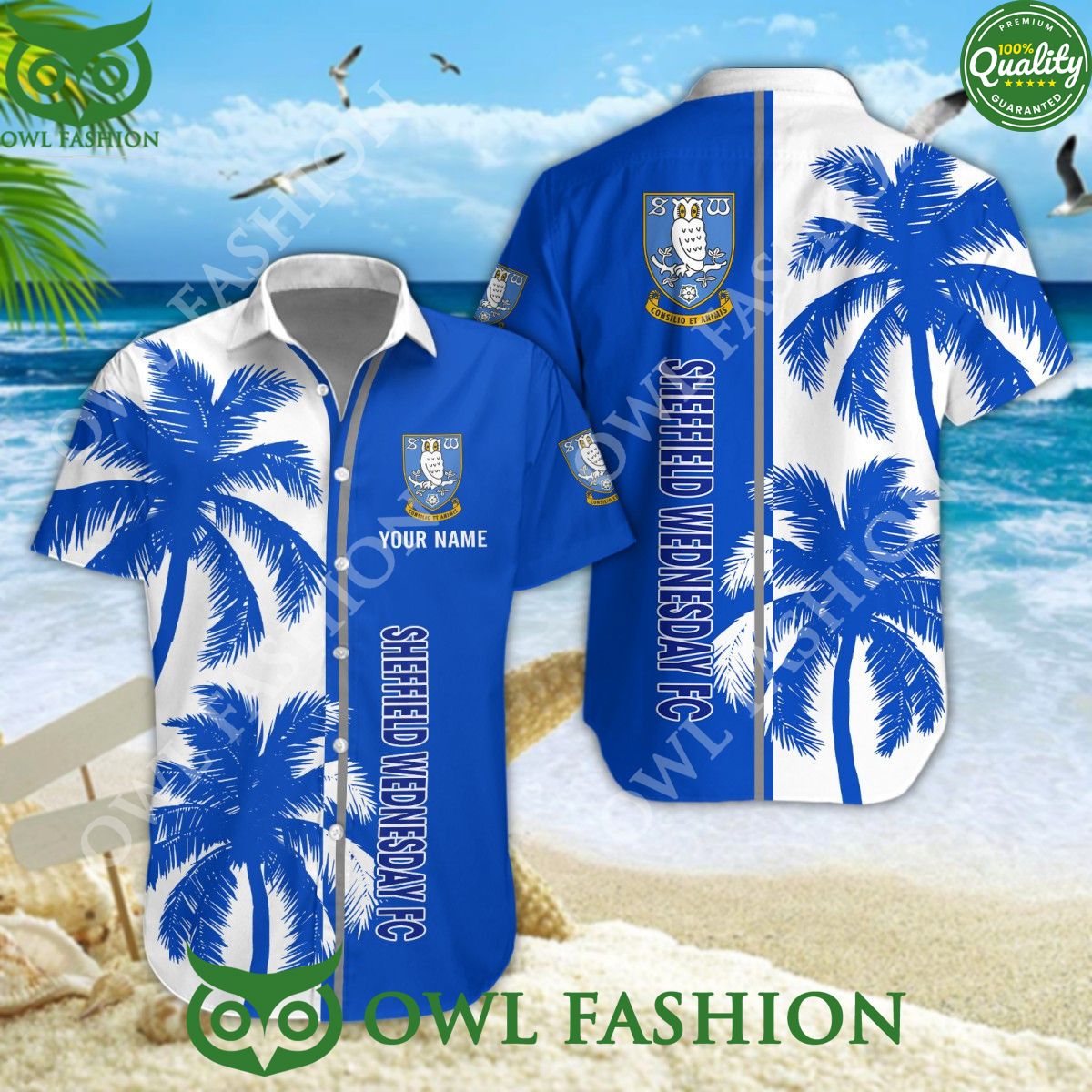 Sheffield Wednesday EFL Custom Coconut Tree Aloha - Adult & Kids T-Shirts, Sweatshirts & Hoodies apparel design preview 1
