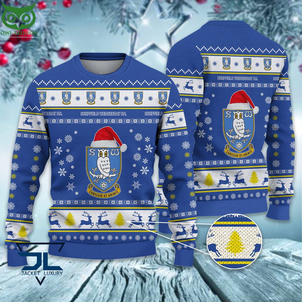 Sheffield Wednesday EPL League Cup Ugly Sweater - Adult & Kids T-Shirts, Sweatshirts & Hoodies apparel design preview 1
