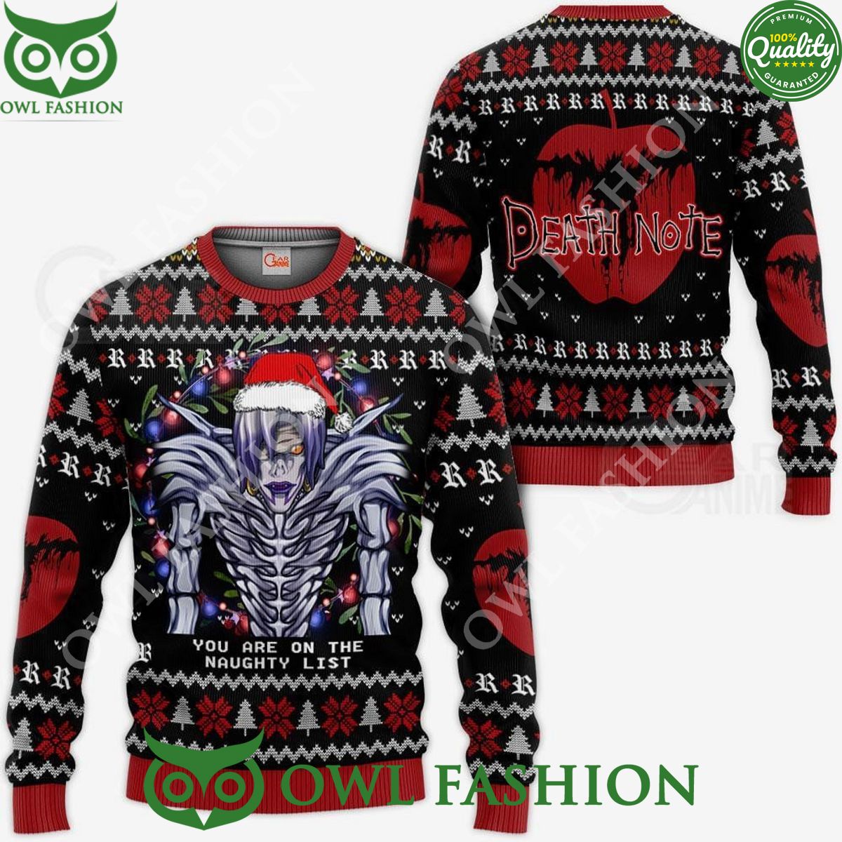 Shinigami Rem Ugly Christmas Sweater Dnote Xmas Gift - Adult & Kids T-Shirts, Sweatshirts & Hoodies apparel design preview 1
