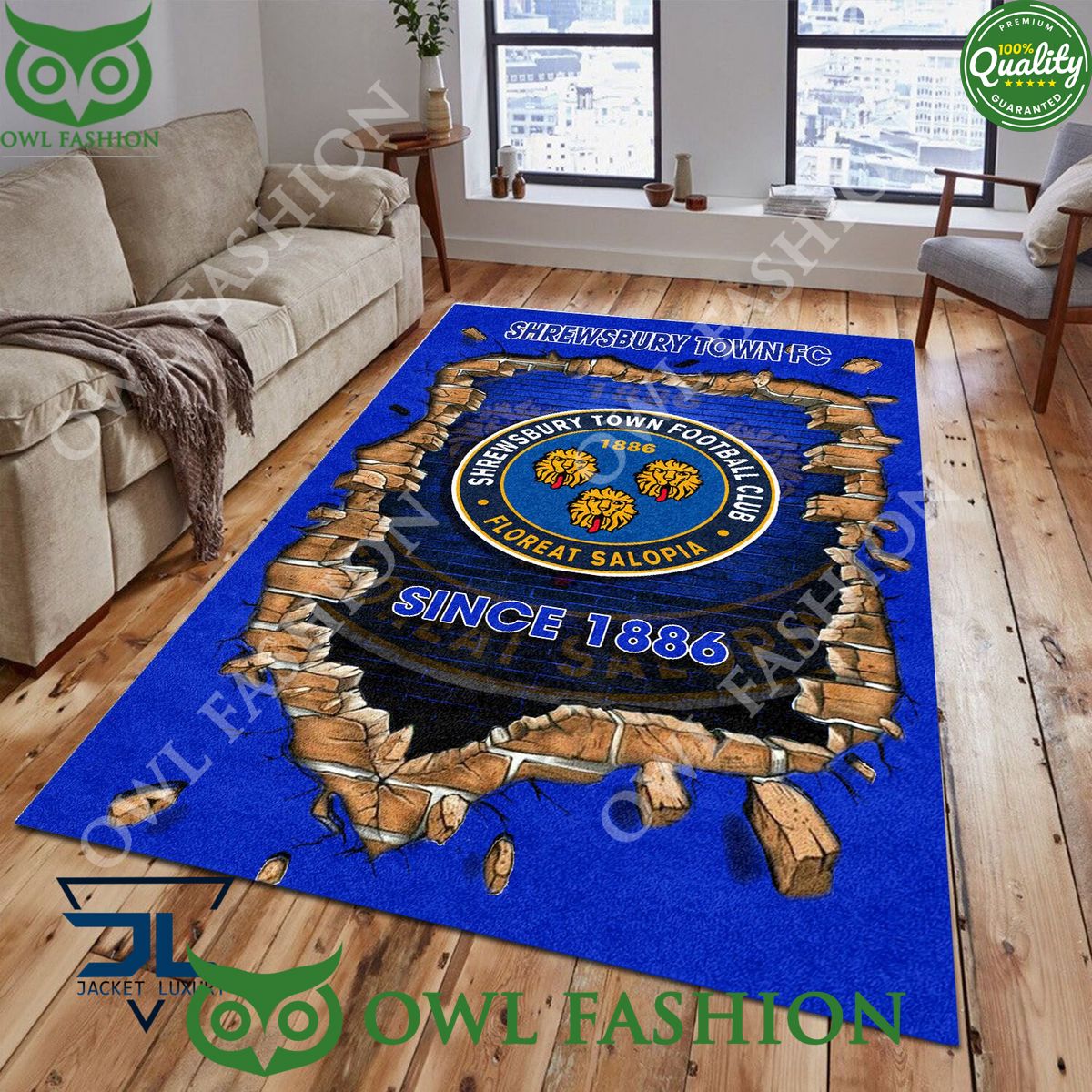Shrewsbury Town 1838 League Two Living Room Rug - Adult & Kids T-Shirts, Sweatshirts & Hoodies apparel design preview 1
