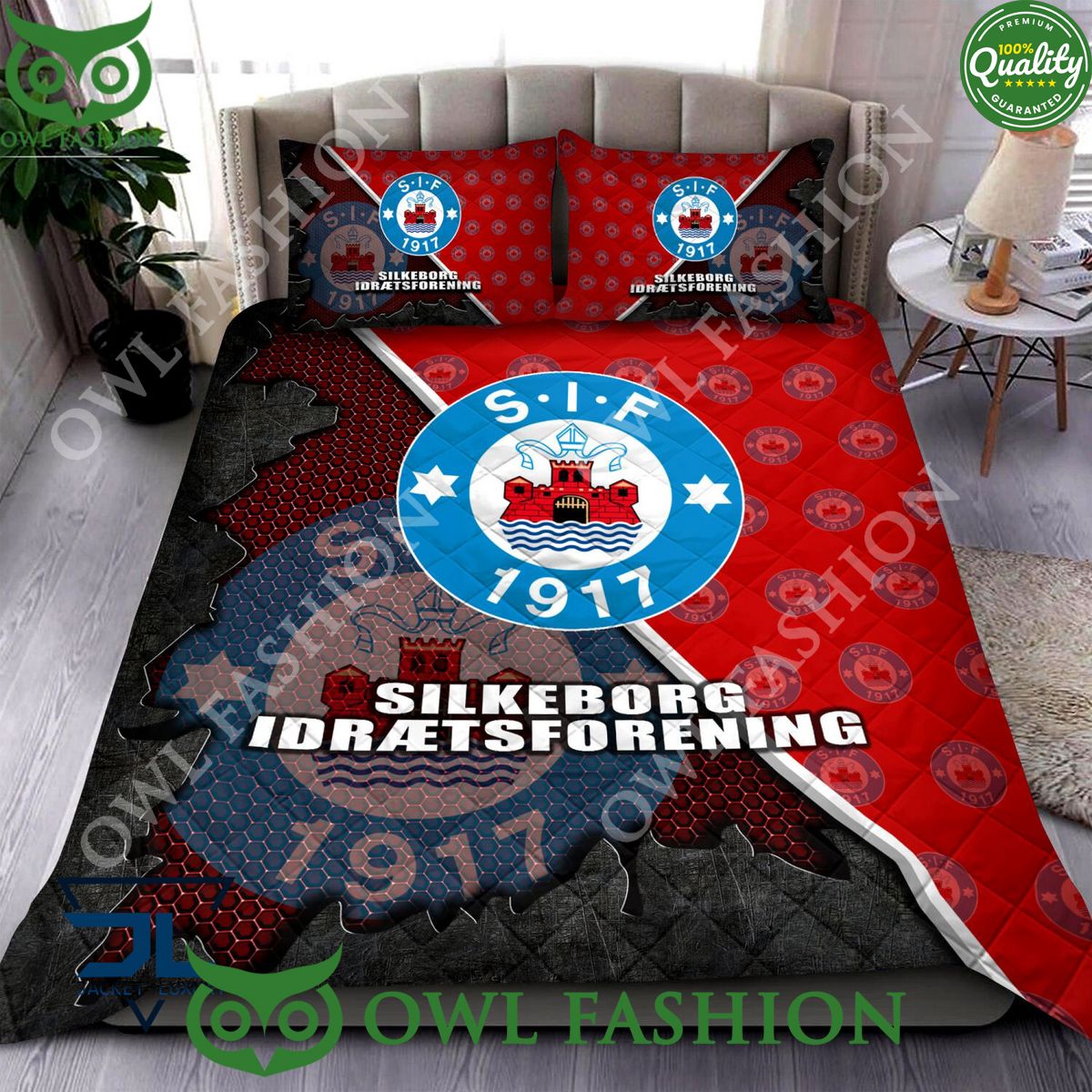 Silkeborg IF Superliga Quilt Broken Bedding Set - Adult & Kids T-Shirts, Sweatshirts & Hoodies apparel design preview 1