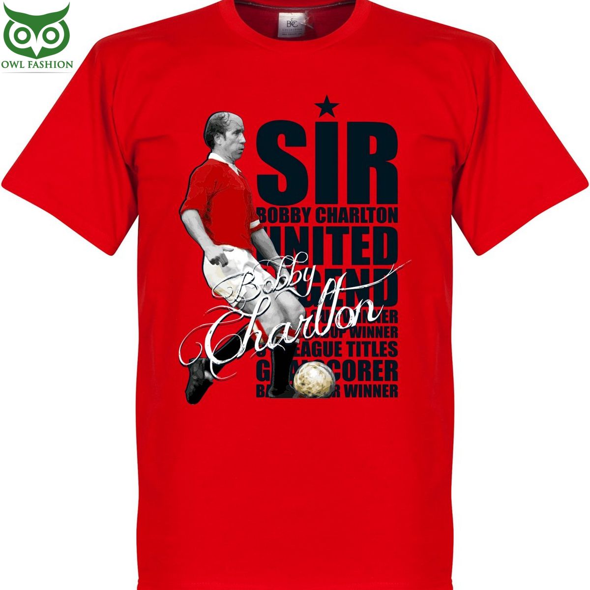 Sir Bobby Charlton Legend of Manchester United 2D - Adult & Kids T-Shirts, Sweatshirts & Hoodies apparel design preview 1