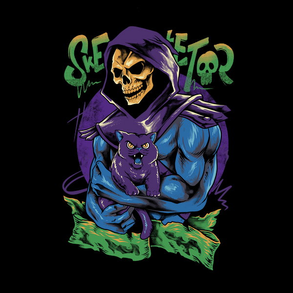Skull Love Cat - Adult & Kids T-Shirts, Sweatshirts & Hoodies apparel design preview 1