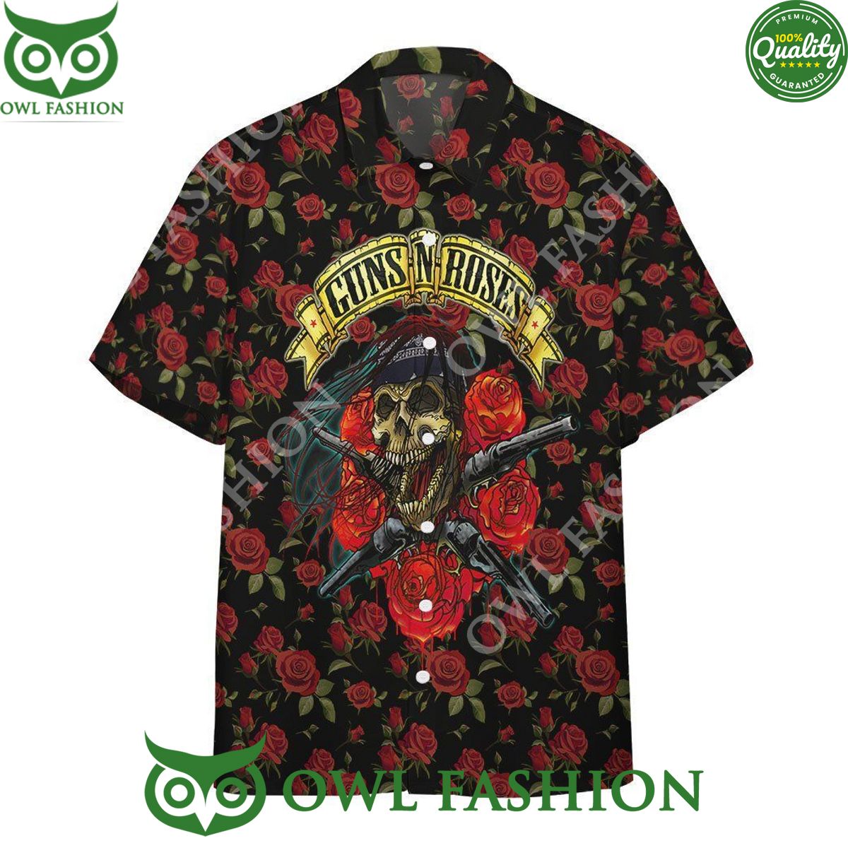 Skulls With Guns And Roses 3D Summer Hawaiian - Adult & Kids T-Shirts, Sweatshirts & Hoodies apparel design preview 1
