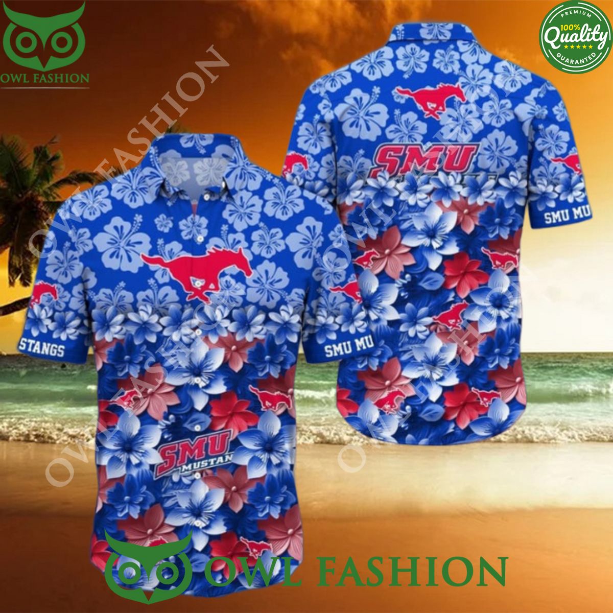 SMU Mustangs NCAA3 Hawaiian Trending Summer - Adult & Kids T-Shirts, Sweatshirts & Hoodies apparel design preview 1