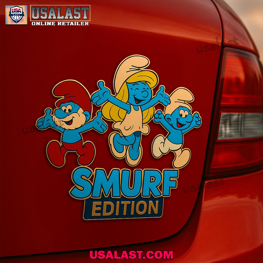Smurf Edition Car Emblem Custom 3D Badge - Adult & Kids T-Shirts, Sweatshirts & Hoodies apparel design preview 1