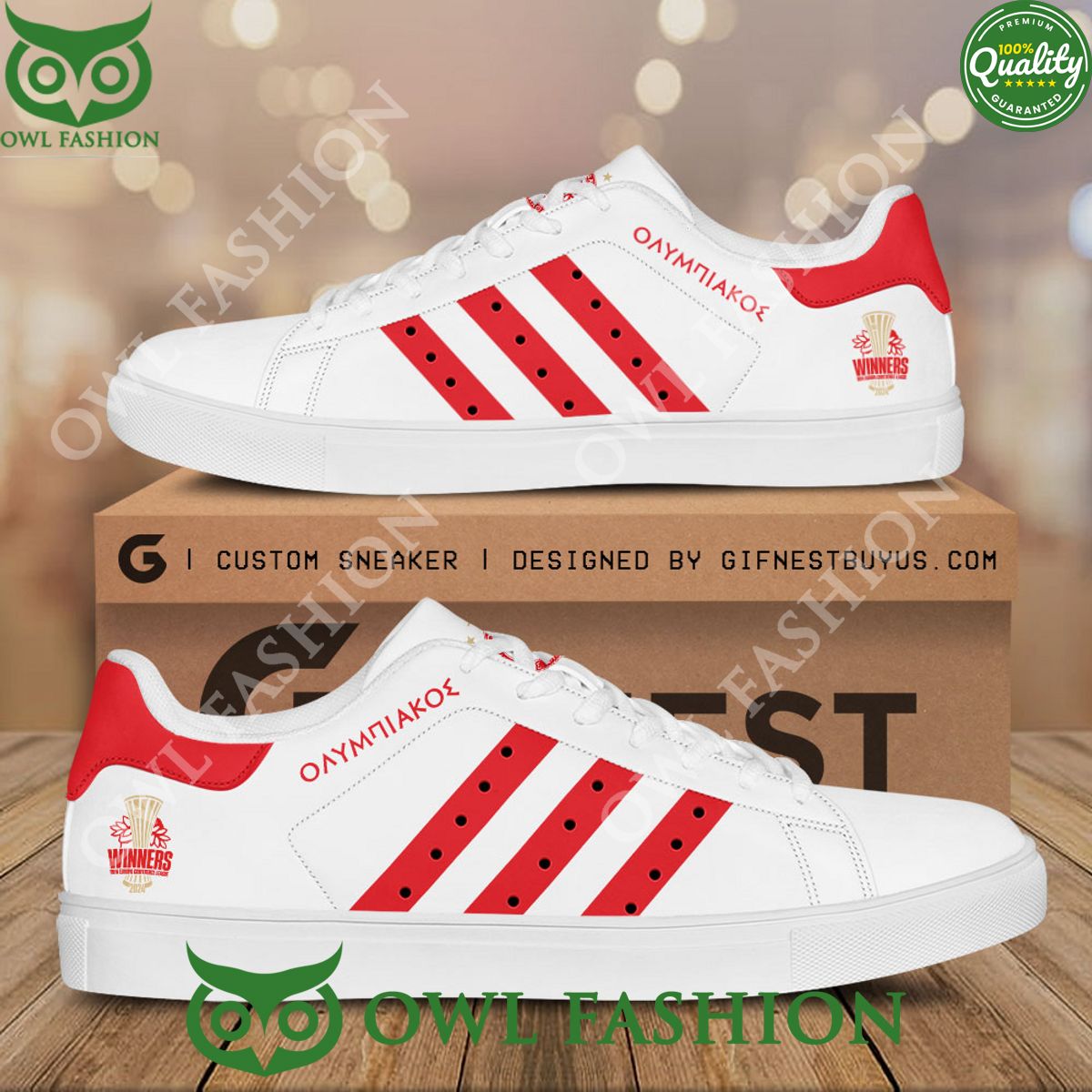 Olympiacos Greek Football Champion F.C. Stan Smith - Adult & Kids T-Shirts, Sweatshirts & Hoodies apparel design preview 1