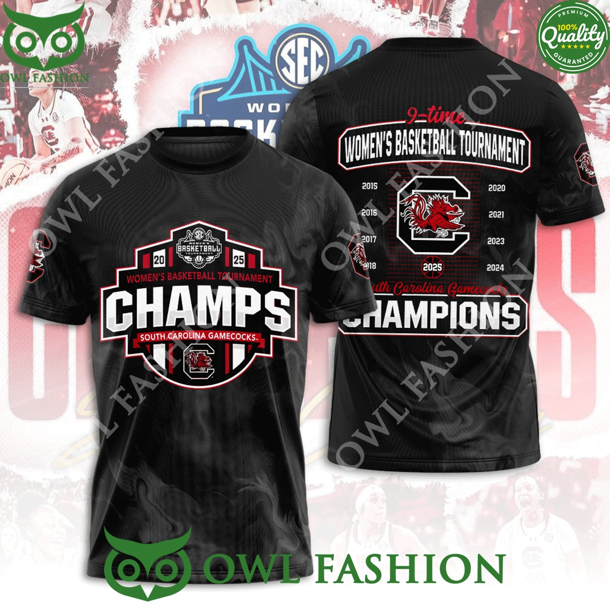 South Carolina Gamecocks 2025 Women's Basketball - Adult & Kids T-Shirts, Sweatshirts & Hoodies apparel design preview 1