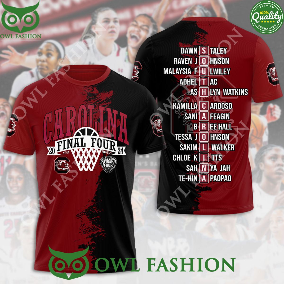 South Carolina Gamecocks Final Tour 2024 NCAA Women - Adult & Kids T-Shirts, Sweatshirts & Hoodies apparel design preview 1