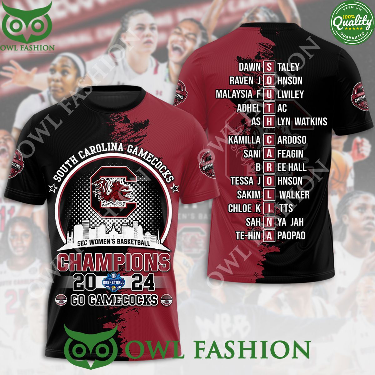 South Carolina Go Gamecocks Champions 2024 Teamate - Adult & Kids T-Shirts, Sweatshirts & Hoodies apparel design preview 1