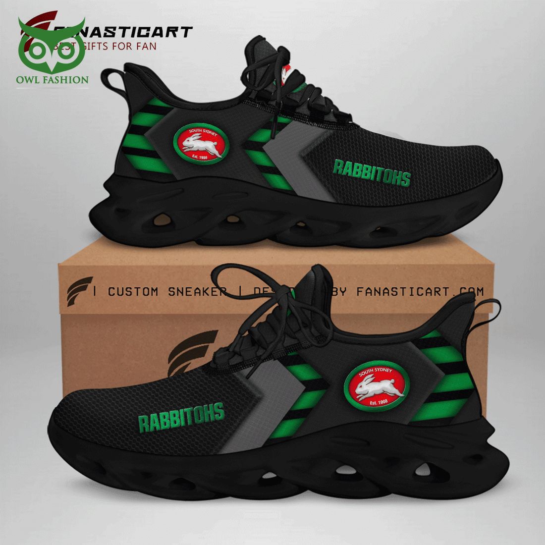 South Sydney Rabbitohs NRL Max Soul Shoes - Adult & Kids T-Shirts, Sweatshirts & Hoodies apparel design preview 1