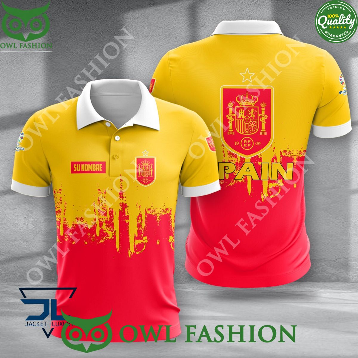 Spain Football Champion UEFA Euro Customized 3d Polo - Adult & Kids T-Shirts, Sweatshirts & Hoodies apparel design preview 1