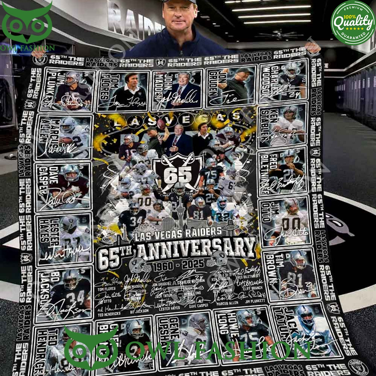 Special The Raiders 65th Anniversary 1960-2025 Quilt - Adult & Kids T-Shirts, Sweatshirts & Hoodies apparel design preview 1