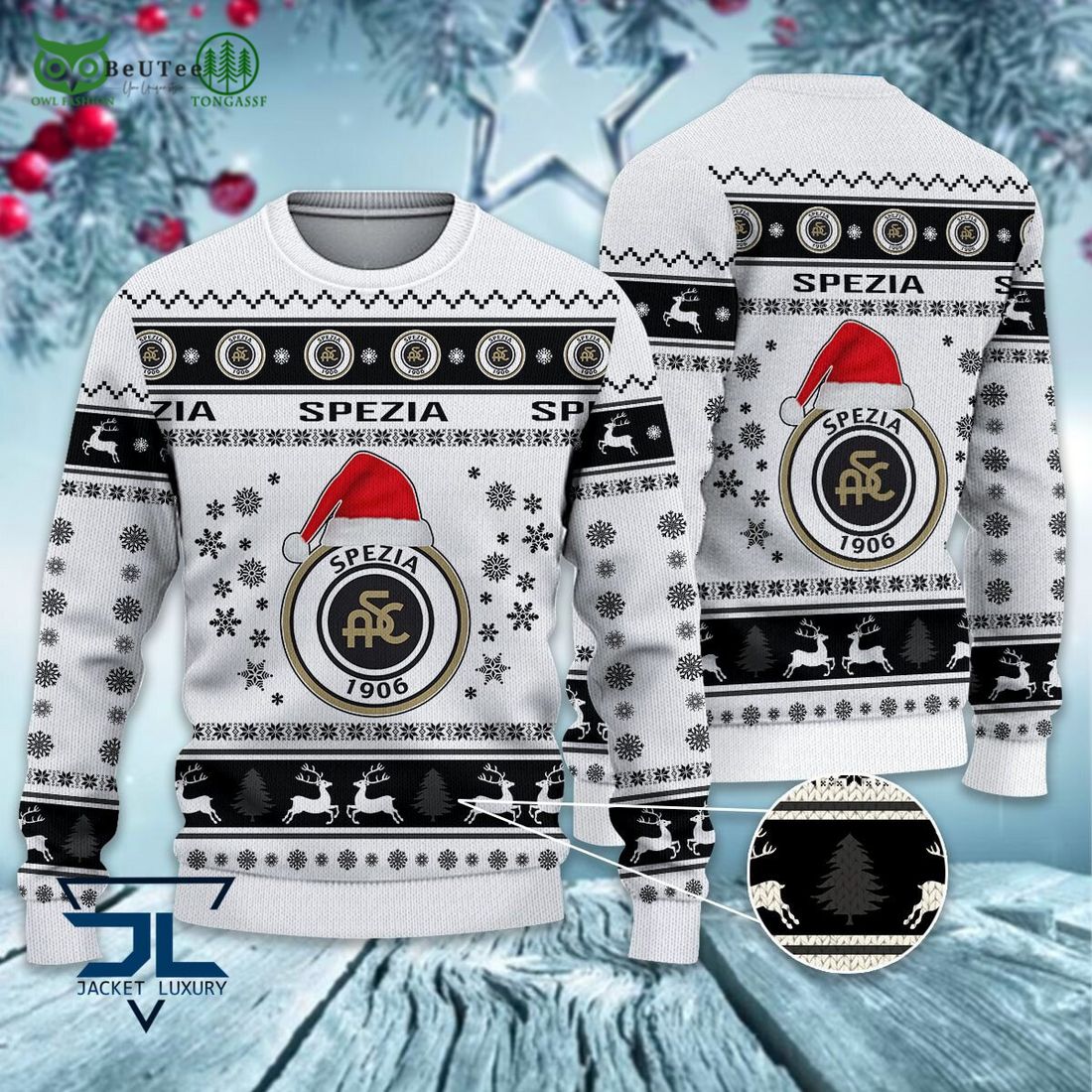 Spezia Calcio Football Lega Serie A Ugly Sweater - Adult & Kids T-Shirts, Sweatshirts & Hoodies apparel design preview 1