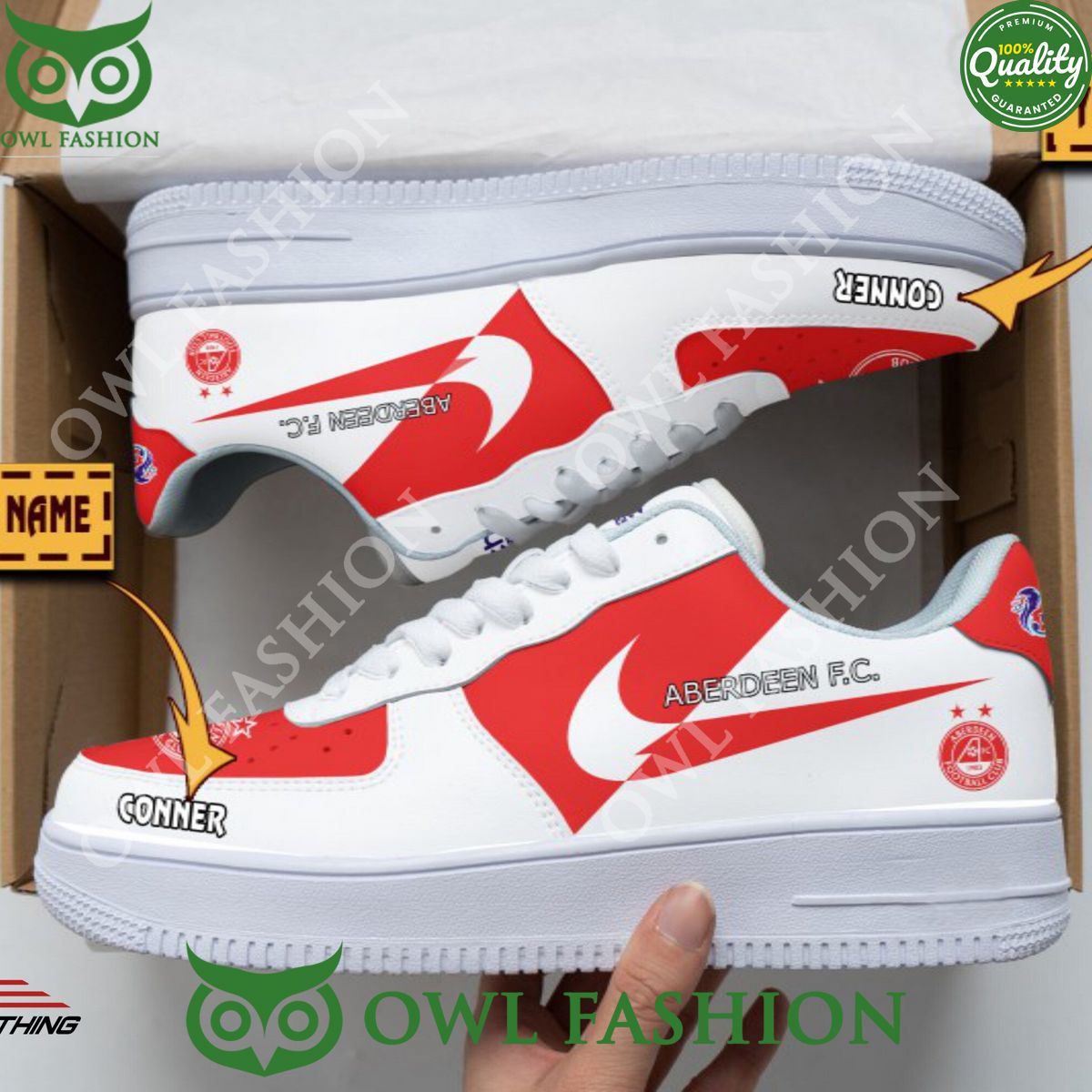 SPFL Aberdeen F.C. Air Force 1 NAF Shoes - Adult & Kids T-Shirts, Sweatshirts & Hoodies apparel design preview 1