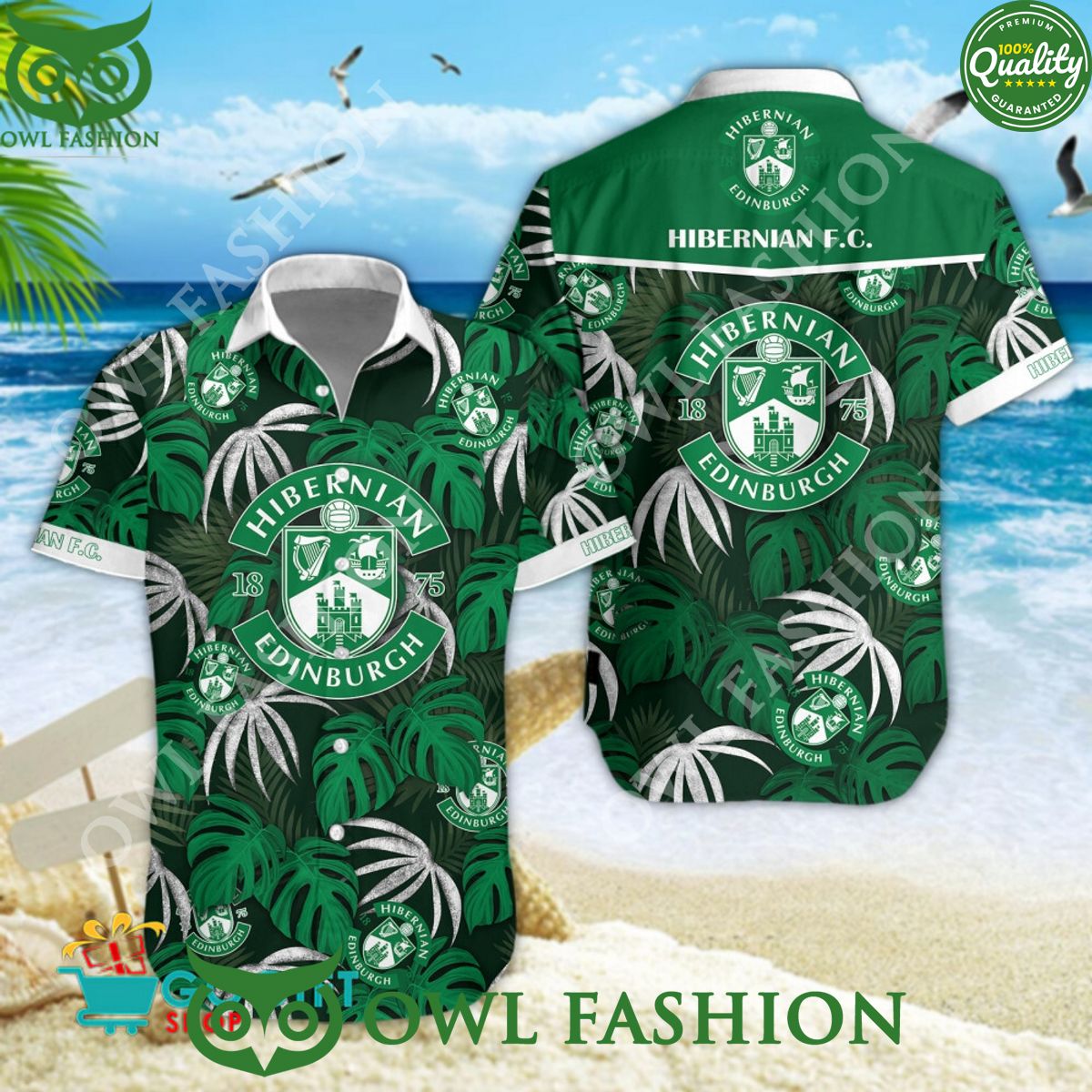 SPFL Championship Hibernian F.C. Tropical Vibe - Adult & Kids T-Shirts, Sweatshirts & Hoodies apparel design preview 1