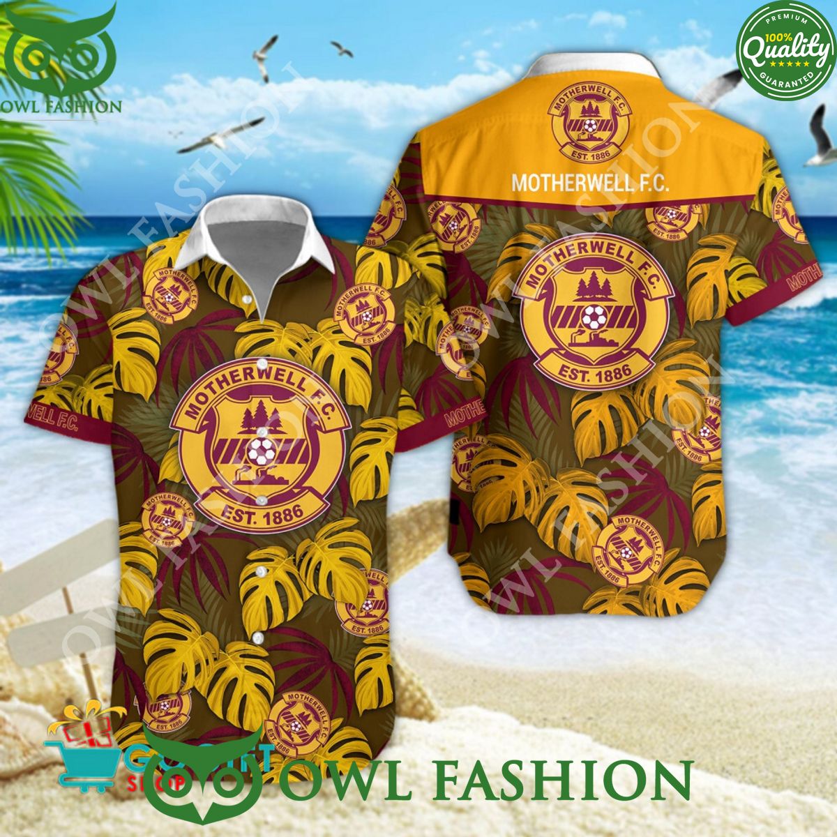 SPFL Championship Motherwell F.C. Tropical Vibe - Adult & Kids T-Shirts, Sweatshirts & Hoodies apparel design preview 1