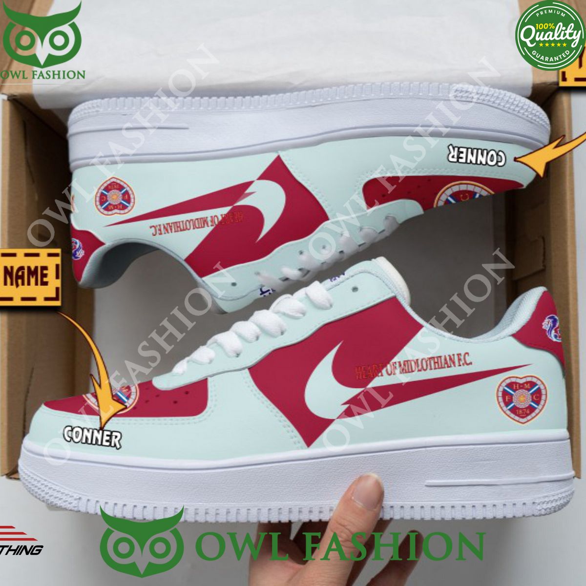 SPFL Heart of Midlothian F.C. Air Force 1 NAF Shoes - Adult & Kids T-Shirts, Sweatshirts & Hoodies apparel design preview 1