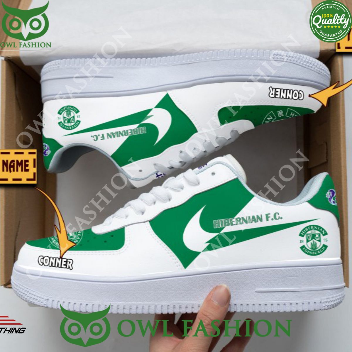 SPFL Hibernian F.C. Air Force 1 NAF Shoes - Adult & Kids T-Shirts, Sweatshirts & Hoodies apparel design preview 1