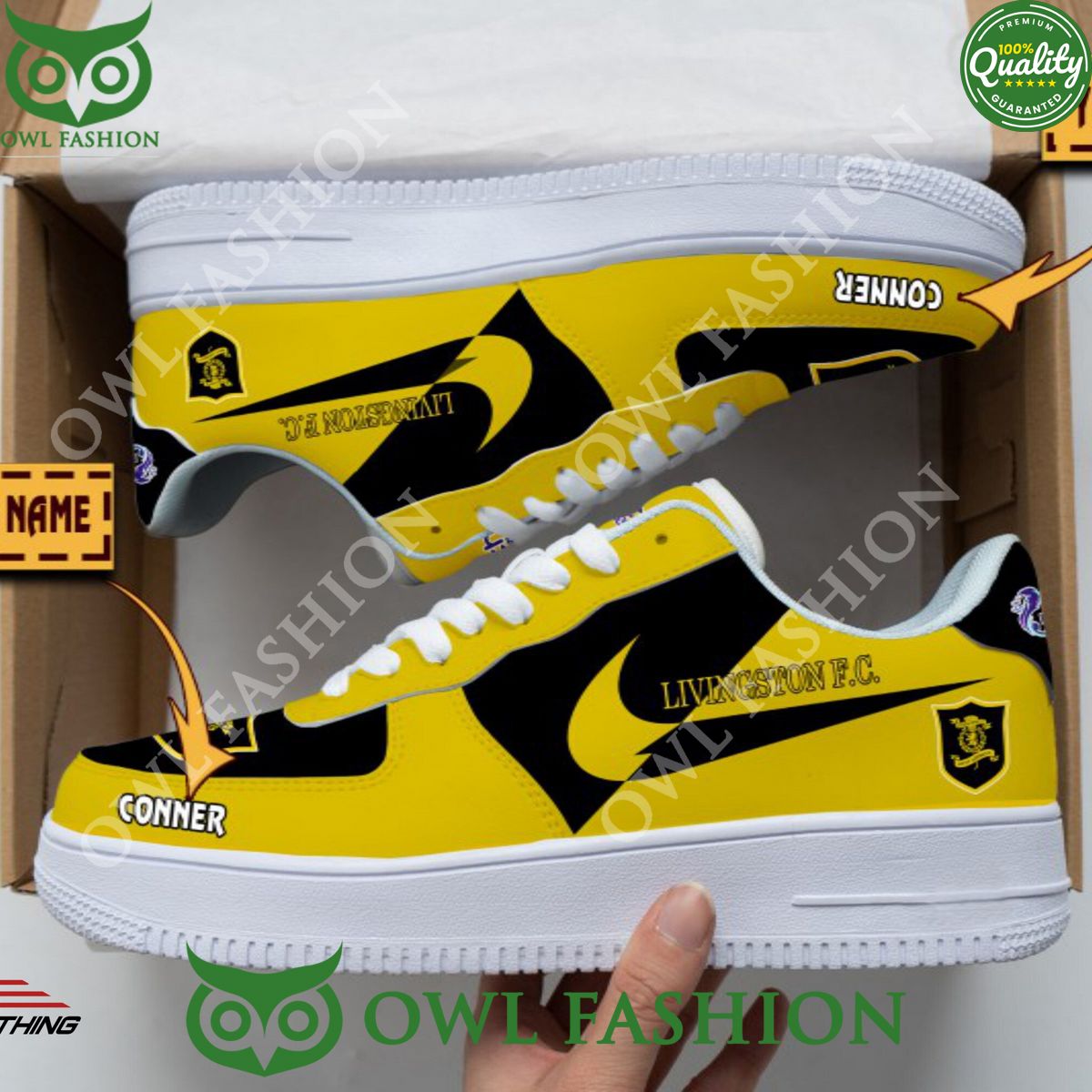 SPFL Livingston F.C. Air Force 1 NAF Shoes - Adult & Kids T-Shirts, Sweatshirts & Hoodies apparel design preview 1