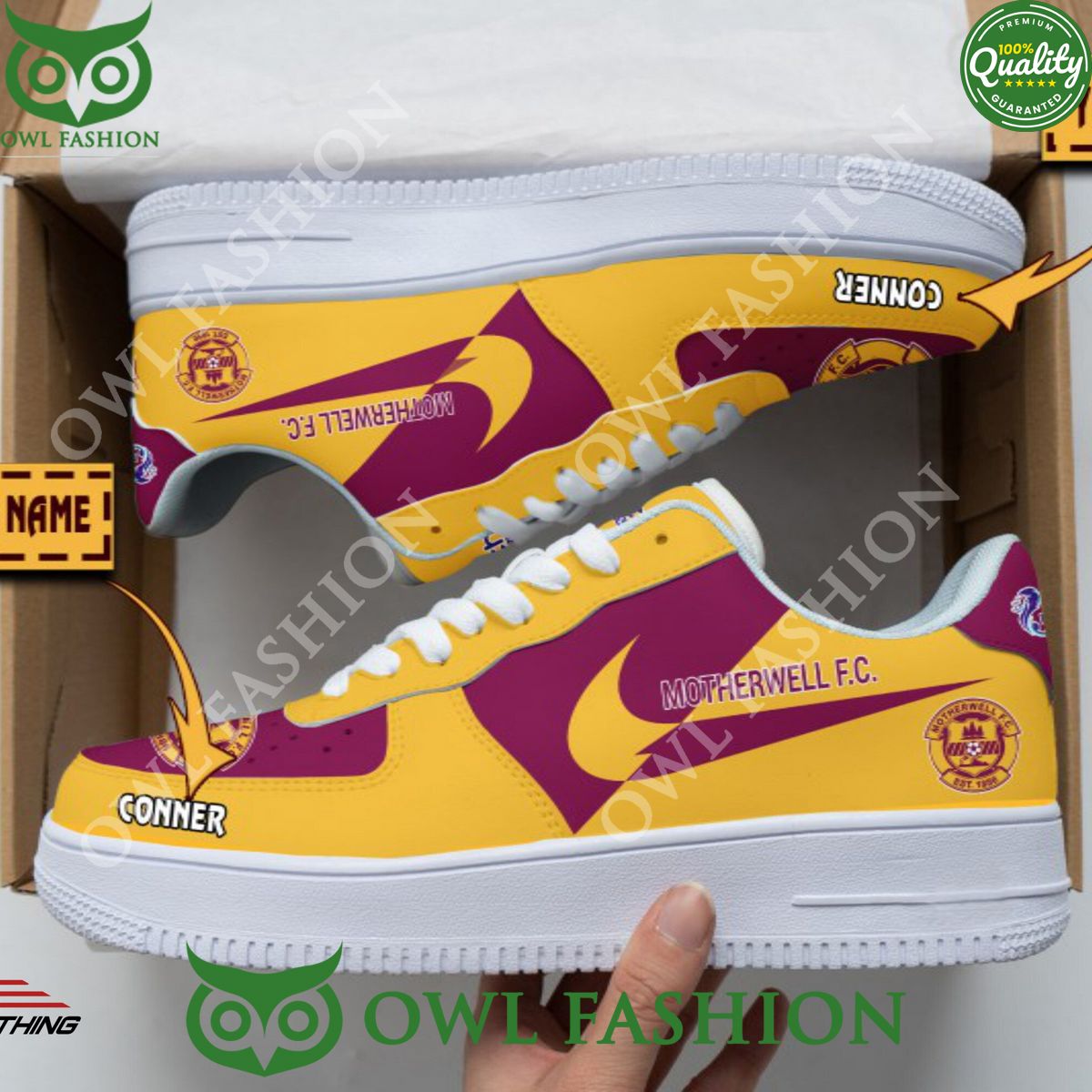SPFL Motherwell F.C. Air Force 1 NAF Shoes - Adult & Kids T-Shirts, Sweatshirts & Hoodies apparel design preview 1