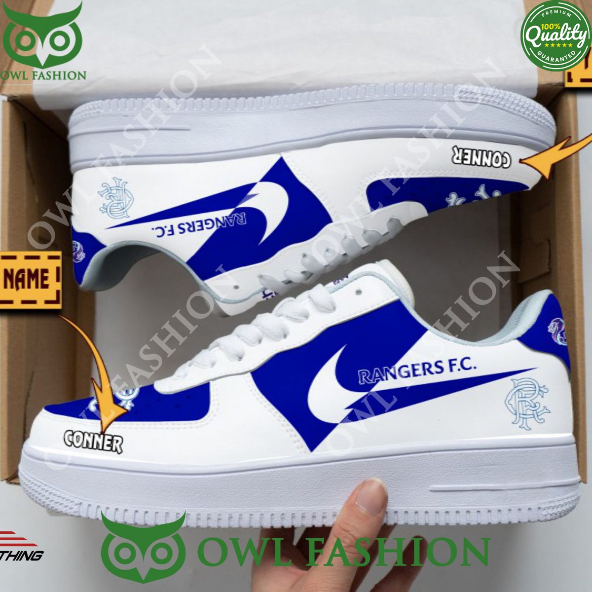 SPFL Rangers F.C. Air Force 1 NAF Shoes - Adult & Kids T-Shirts, Sweatshirts & Hoodies apparel design preview 1