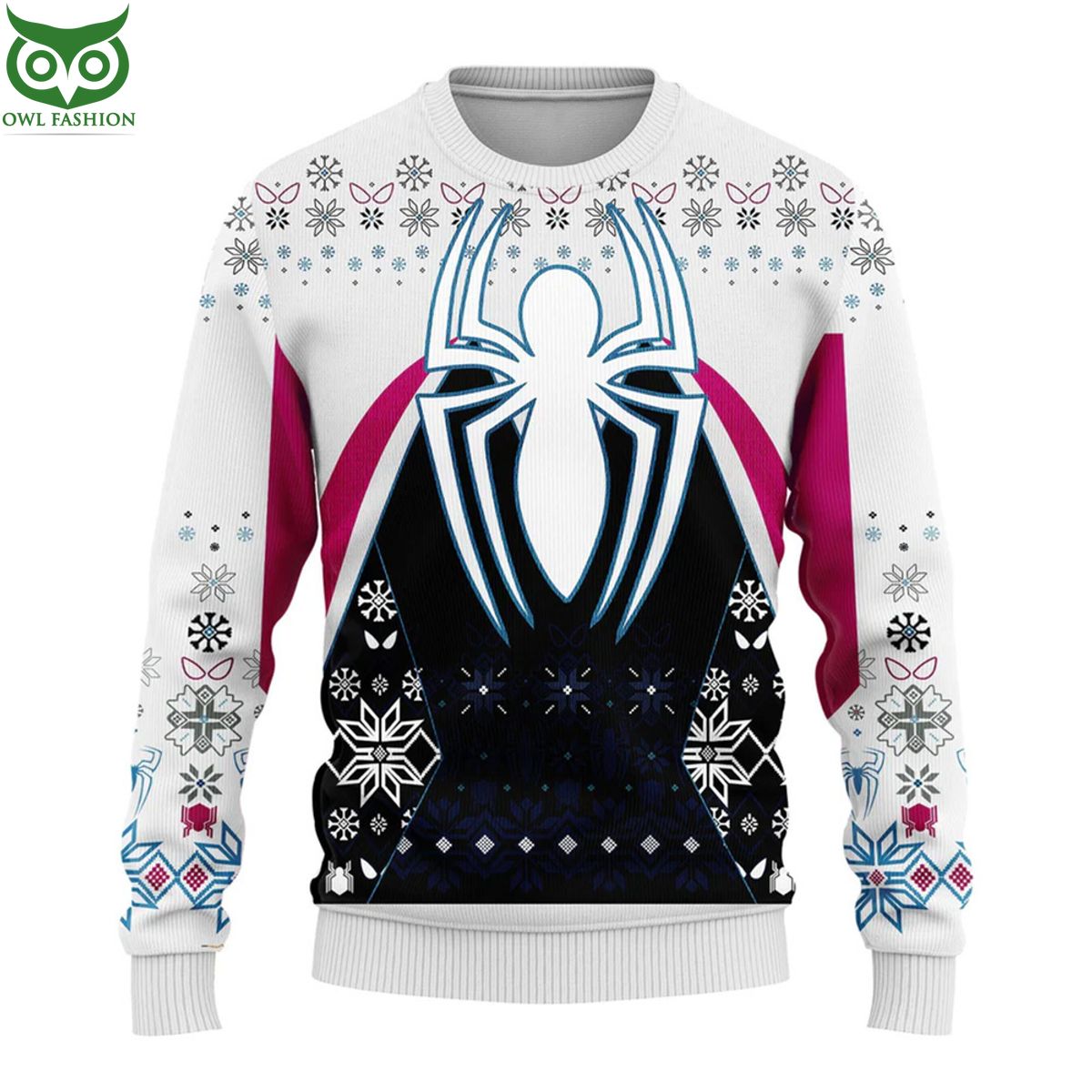 Spiderman White Gwen Stacy Ugly Christmas Sweater - Adult & Kids T-Shirts, Sweatshirts & Hoodies apparel design preview 1