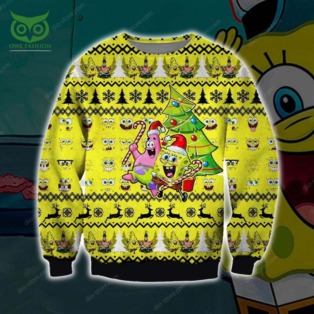 Spongebob Knitting Pattern 3d Print Ugly Sweater - Adult & Kids T-Shirts, Sweatshirts & Hoodies apparel design preview 1