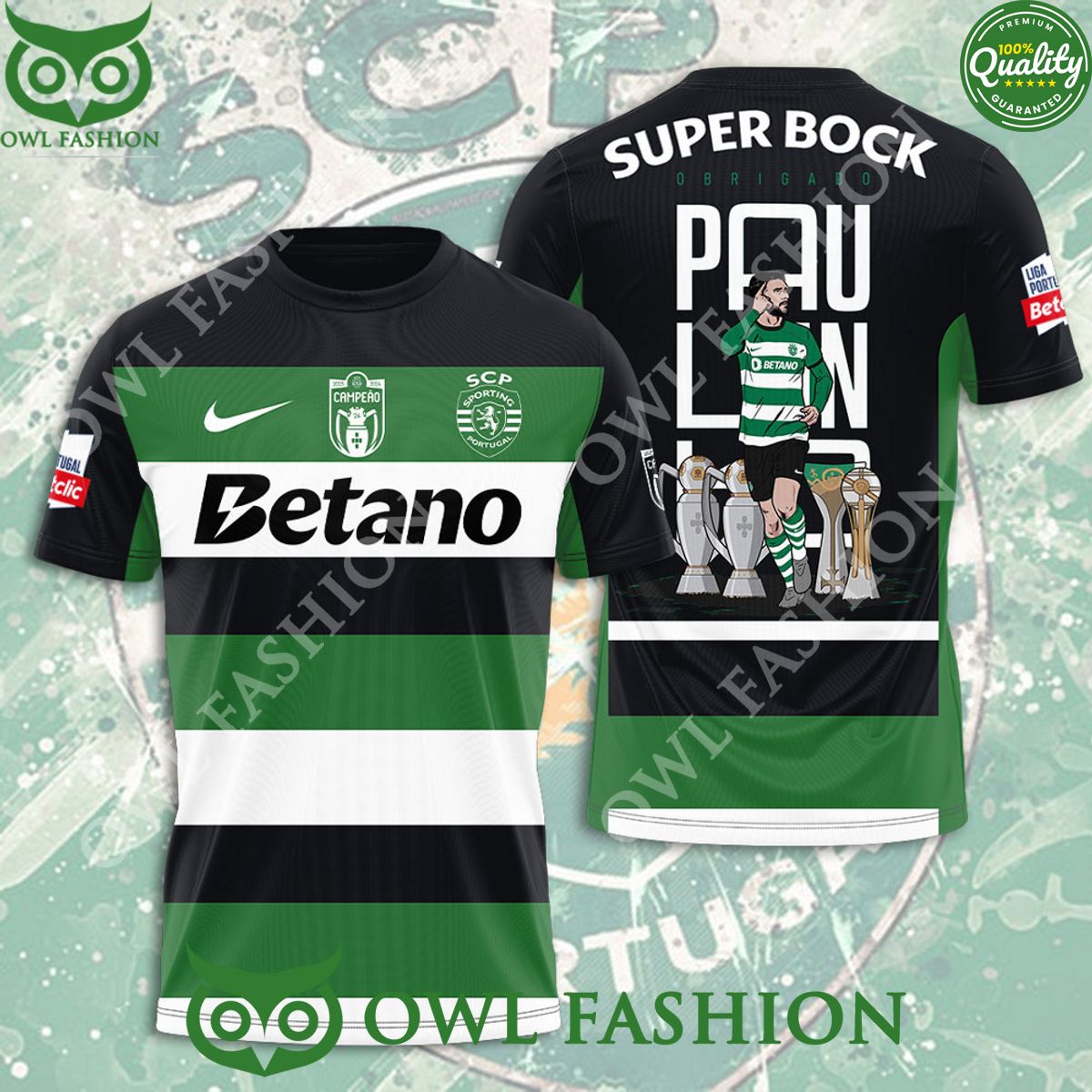 Sporting CP x Obrigado Paulinho Super Bock 4 cups - Adult & Kids T-Shirts, Sweatshirts & Hoodies apparel design preview 1