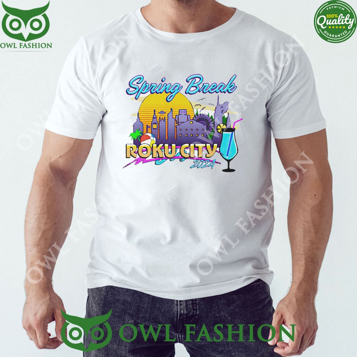 Spring Break Roku City 2024 2D Trending - Adult & Kids T-Shirts, Sweatshirts & Hoodies apparel design preview 1