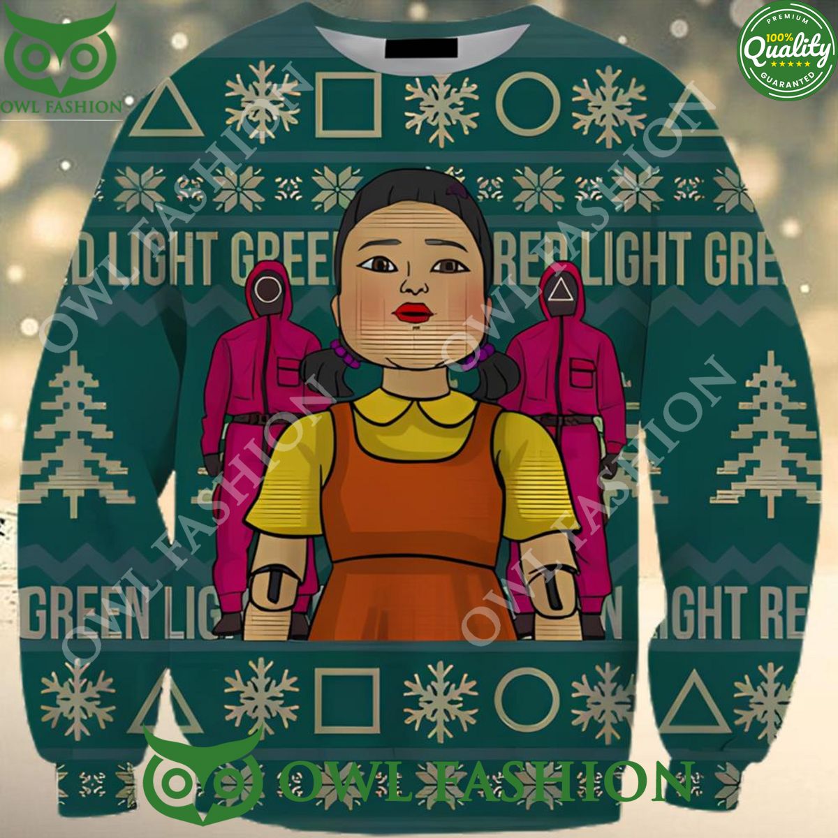 Squid Game Survival Show Ugly Christmas Sweater - Adult & Kids T-Shirts, Sweatshirts & Hoodies apparel design preview 1