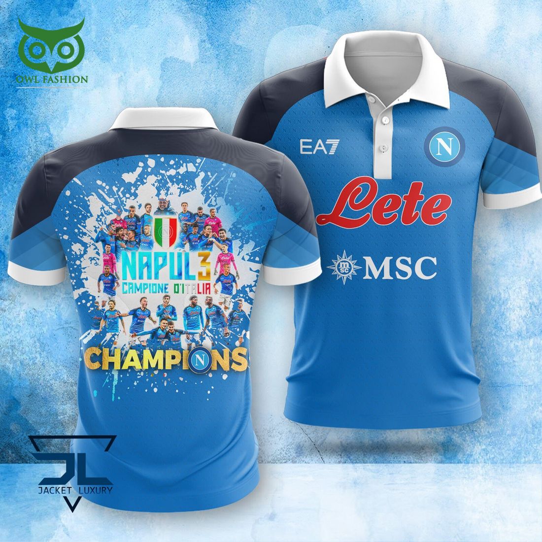 SSC Napoli Campioni d'Italia Serie A Champion 3D - Adult & Kids T-Shirts, Sweatshirts & Hoodies apparel design preview 1