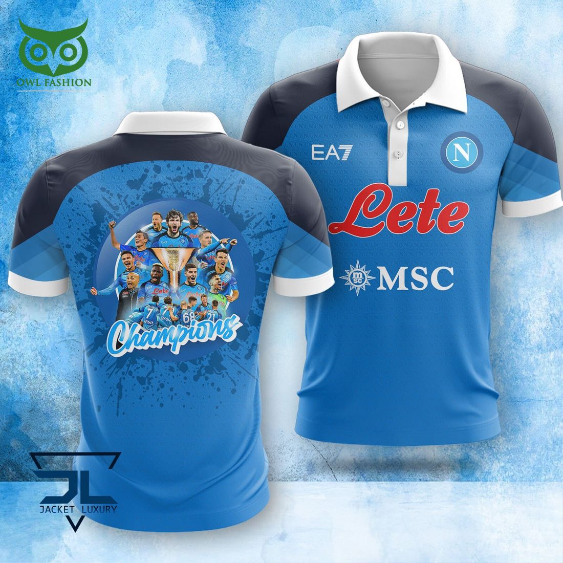 SSC Napoli Campioni d'Italia Serie A Team 3D - Adult & Kids T-Shirts, Sweatshirts & Hoodies apparel design preview 1