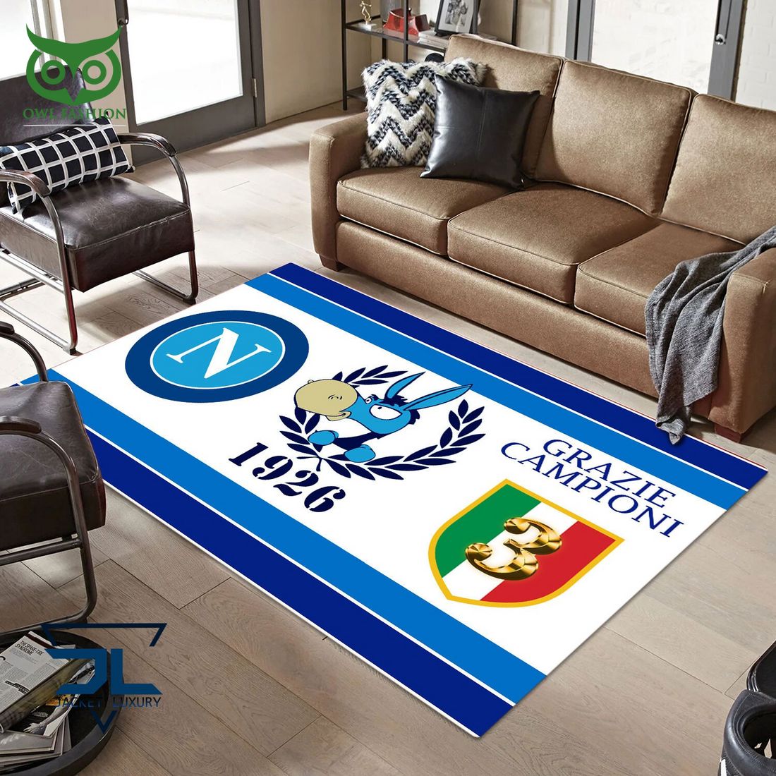 SSC Napoli Tappeto Campioni d'Italia Symbol Rug - Adult & Kids T-Shirts, Sweatshirts & Hoodies apparel design preview 1