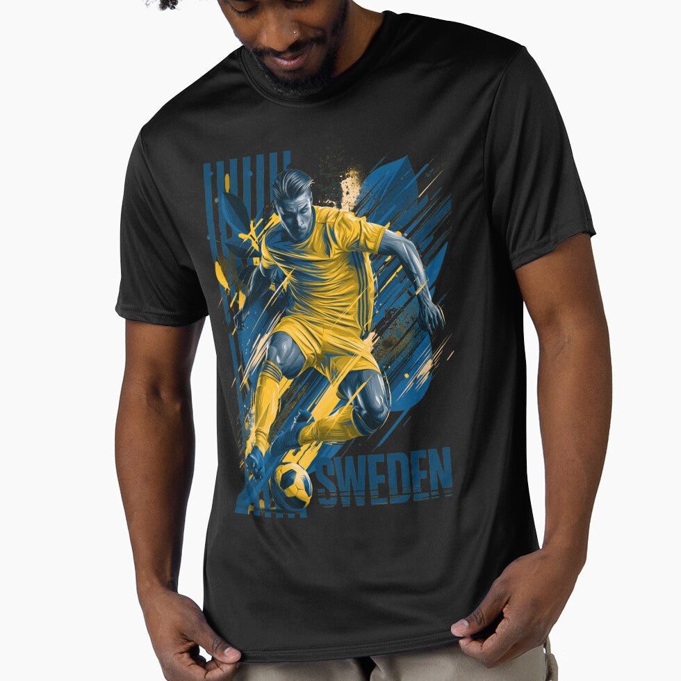 Sweden Soccer by StudioRedKoala - Adult & Kids T-Shirts, Sweatshirts & Hoodies apparel design preview 1