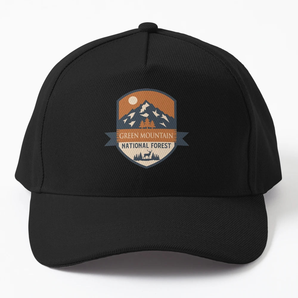 Green Mountain National Forest Denim Baseball Cap - Breathab - Snapback, Trucker Hat, Dad Hat, Denim Baseball Cap