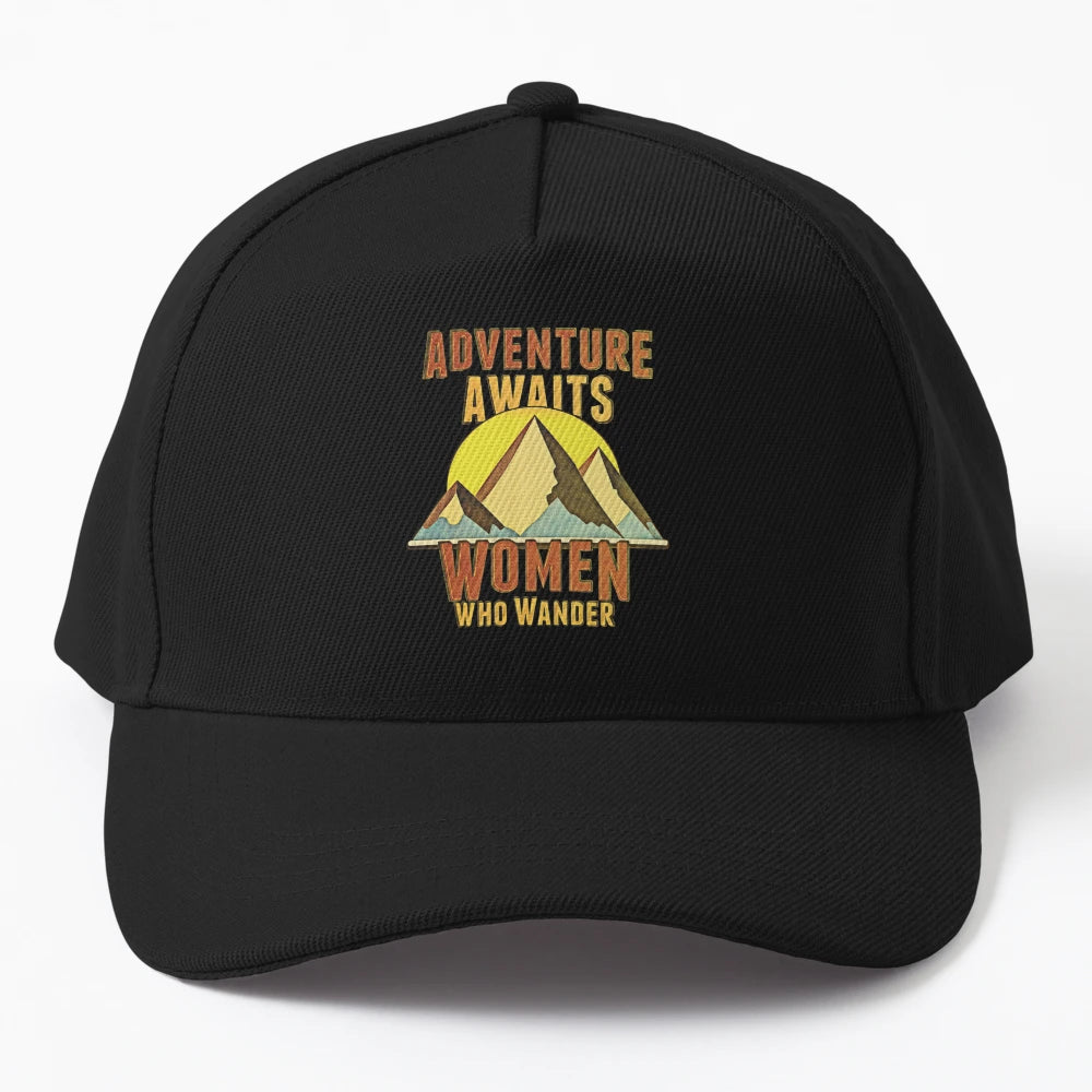 Adventure Awaits Who Wander New Era Snapback - Custom - Snapback, Trucker Hat, Dad Hat, Denim Baseball Cap