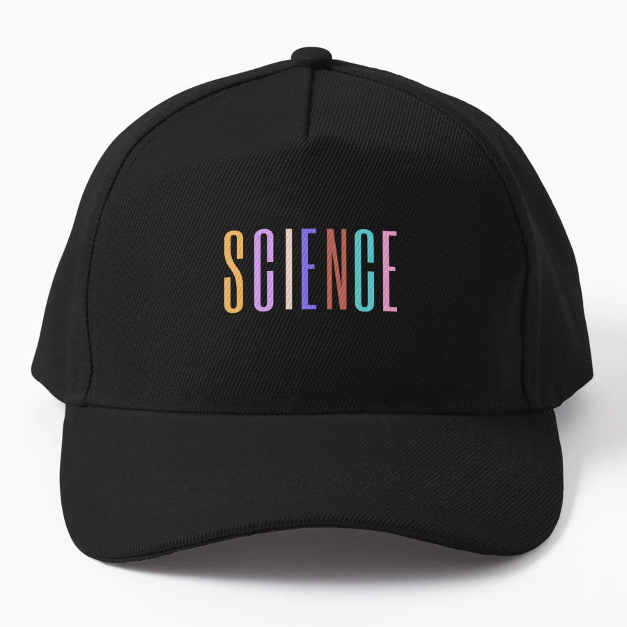 Science Tall Colorful Text Science Day New Era Snapback - Snapback, Trucker Hat, Dad Hat, Denim Baseball Cap
