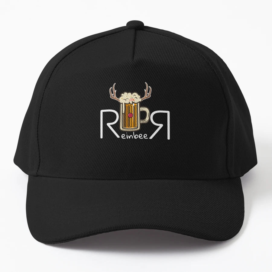 Reinbeer Funny Beer Reindeer Trucker Hat - Custom Embroidery - Snapback, Trucker Hat, Dad Hat, Denim Baseball Cap
