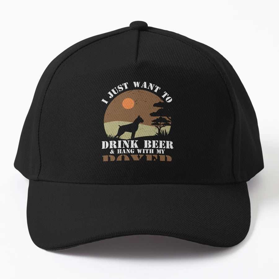 I Just Wanna Drink Beer OTTO Dad Hat - 6-Panel Cap - Snapback, Trucker Hat, Dad Hat, Denim Baseball Cap