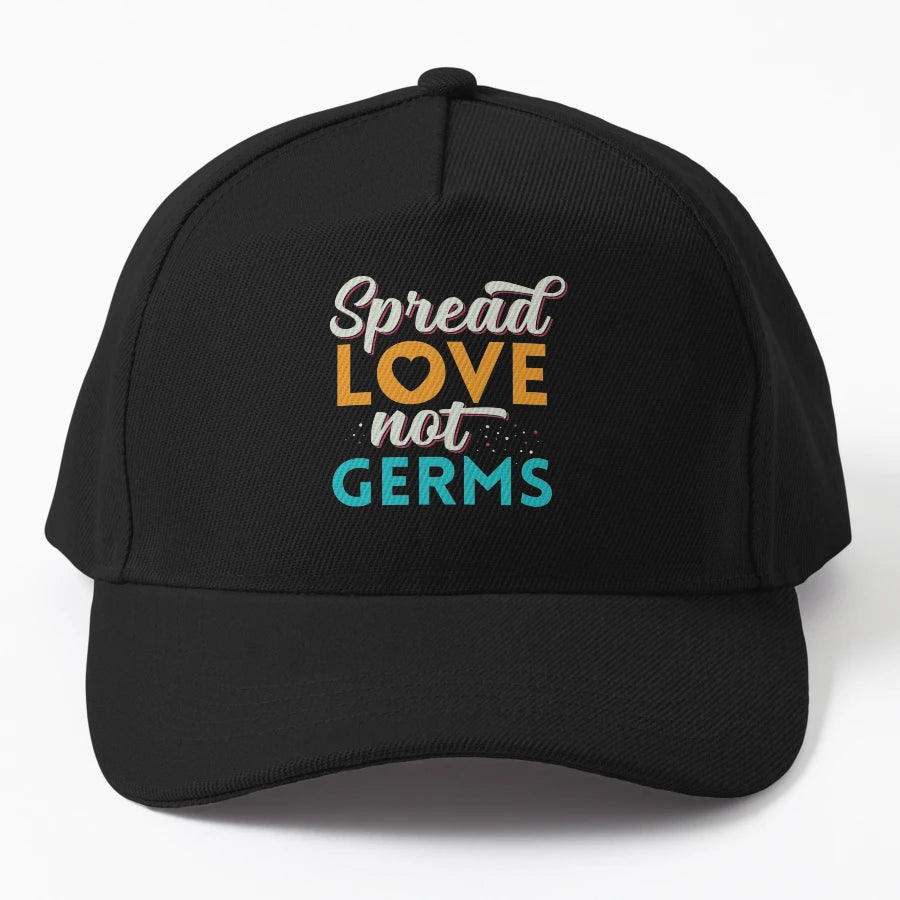 Spread Love Not Germs Funny Trucker Hat - Unstructured - Snapback, Trucker Hat, Dad Hat, Denim Baseball Cap