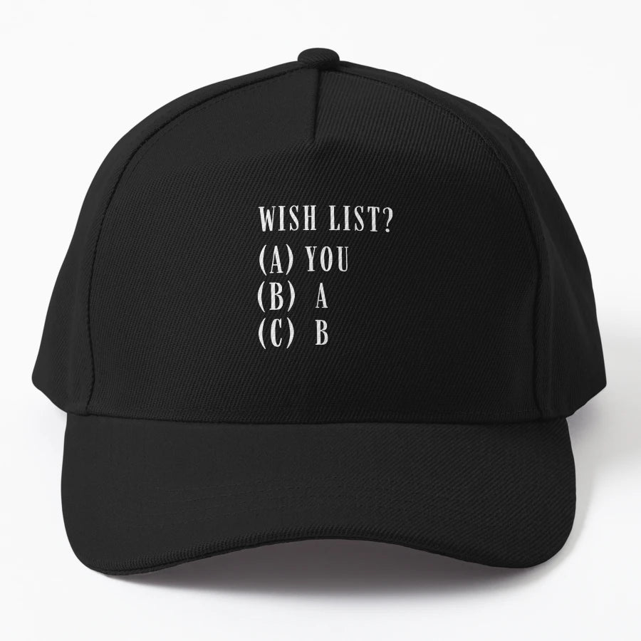 Wish List Typography Valentines Day Romantic Trucker Hat - Snapback, Trucker Hat, Dad Hat, Denim Baseball Cap