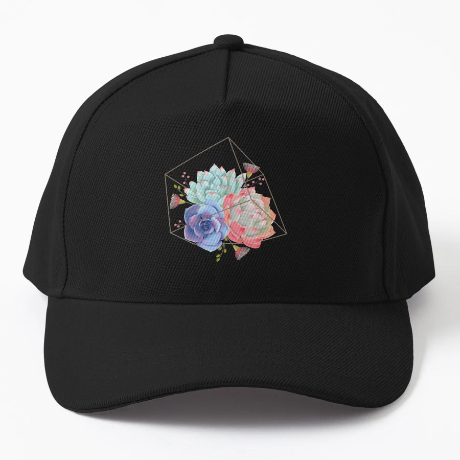 Cube Geometric Cacti Terrarium New Era Snapback - Exclusive - Snapback, Trucker Hat, Dad Hat, Denim Baseball Cap