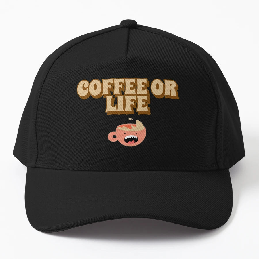 Coffee Or Life Trucker Hat - Adjustable Fit - Snapback, Trucker Hat, Dad Hat, Denim Baseball Cap